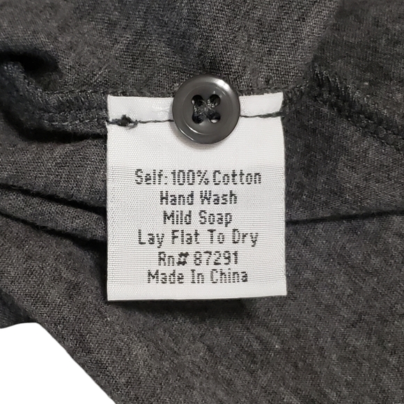 Johnny Was 4 Love and Liberty Embroidered Grey Henley Long Sleeve Top Sz Small - Picture 12 of 12